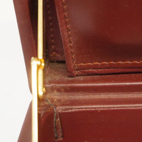 CARTIERAuth  Must Clutch Bag Men,Women,Unisex Leather Briefcase Bordeaux - Picture 9 of 10
